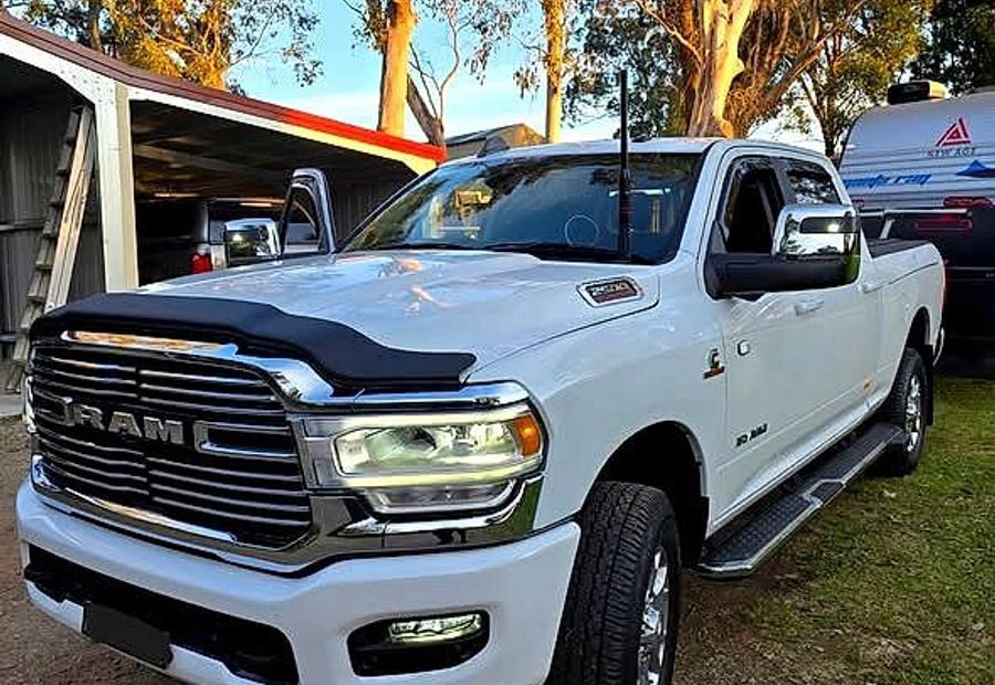 Lifted Ram 2500 set up for towing