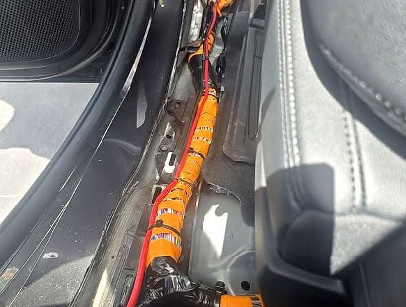 Engine bay wiring on an auto electrical job